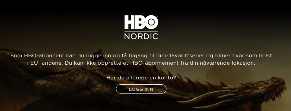 Hvis du befinner deg i EU har du mulighet til å se på HBO Nordic, men du kan ikke opprette et nytt abonnement.